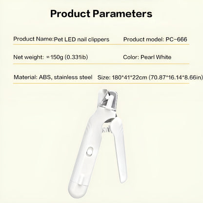 2-in-1 LED Pet Nail Clipper and Grinder with Rechargeable Design, Protective Guard, Quick Sensor, and Nail File for Dogs, Cats, and Rabbits