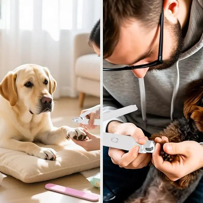 2-in-1 LED Pet Nail Clipper and Grinder with Rechargeable Design, Protective Guard, Quick Sensor, and Nail File for Dogs, Cats, and Rabbits