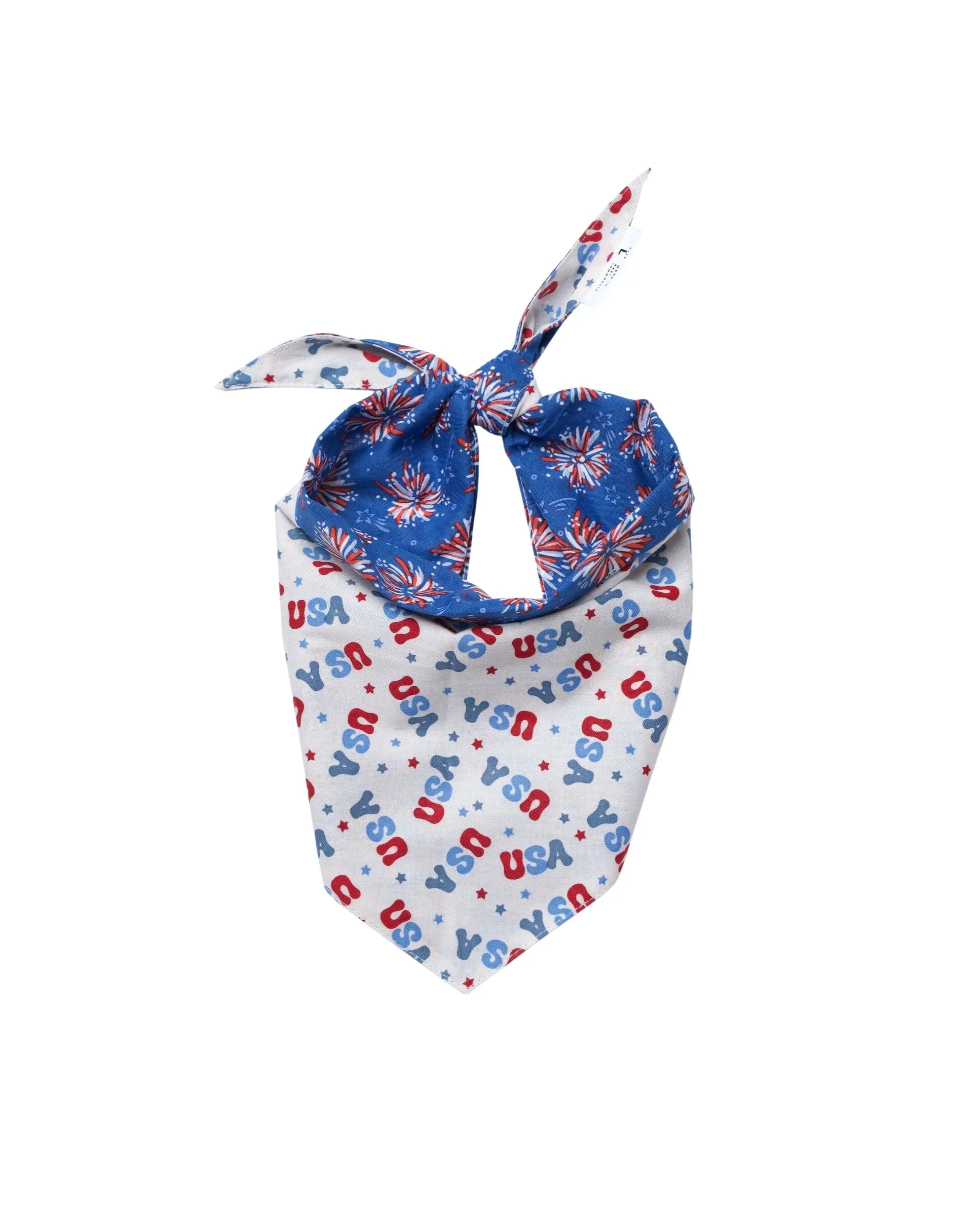 Fourth of July Pet Bandanas - 100% Cotton, Collar Slide-On and Tie Design, Machine Washable
