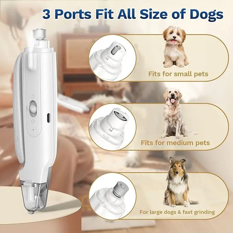 2-in-1 LED Pet Nail Clipper and Grinder with Rechargeable Design, Protective Guard, Quick Sensor, and Nail File for Dogs, Cats, and Rabbits