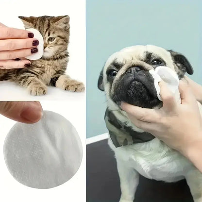 Pet Eye Cleaning Wipes - 200 Count Set, Durable Polyester Material, Safe for Cats, Essential Pet Supplies