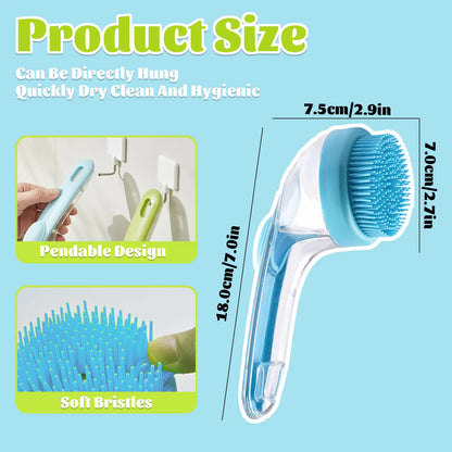 Pet Bath Brush with Integrated Shampoo Dispenser for Dogs and Cats, Ergonomic Design, Gentle Massage Grooming Tool, User-Friendly Essential for Pet Bathing