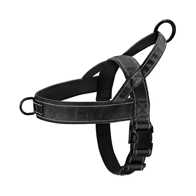 Universal Reflective Strip Dog Harness - Tactical No-Pull Safety Design with Adjustable Multi-Size Fit and Durable High-Visibility Polyester Webbing for Enhanced Control