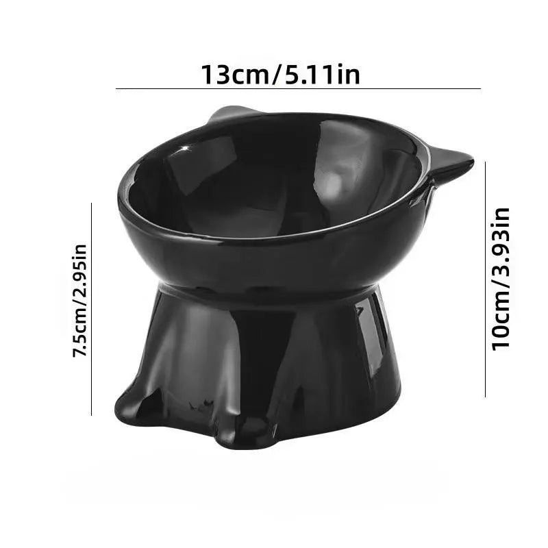2-Piece Elevated Pet Feeding Bowl Set, Anti-Vomit Design for Neck and Spine Protection, Non-Slip Base, Durable Plastic, Ideal for Cats and Small Dogs
