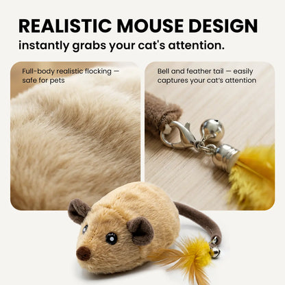 Geoorood Automatic Electric Cat Toy with Randomized Motion – USB Rechargeable Interactive Mouse Toy for Indoor Cats, Promoting Activity and Engagement