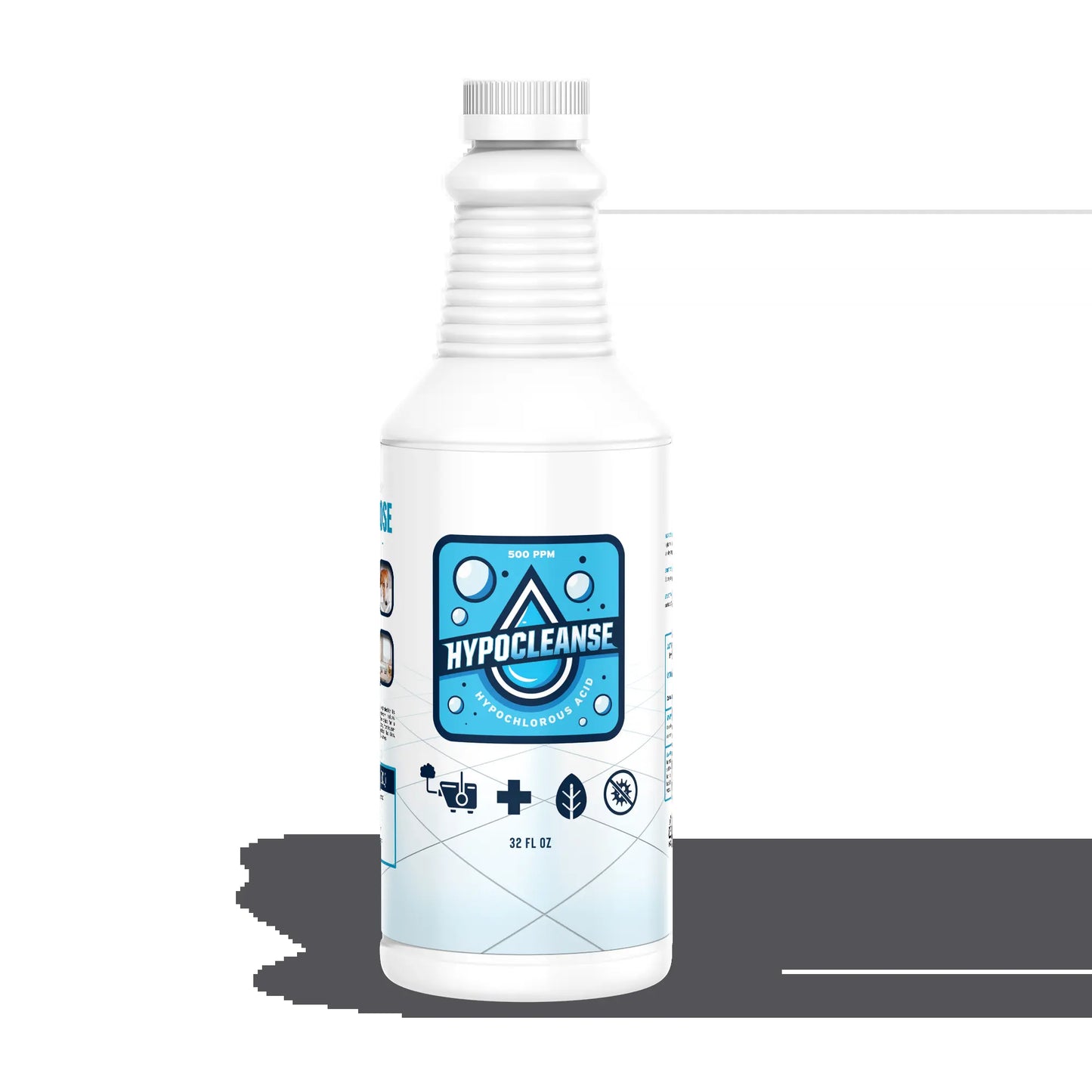 Hypochlorous Acid (HOCl) 500 PPM - 32 Oz Multi-Surface Cleaner - Non-Toxic and Pet Safe Multi-Purpose Solution