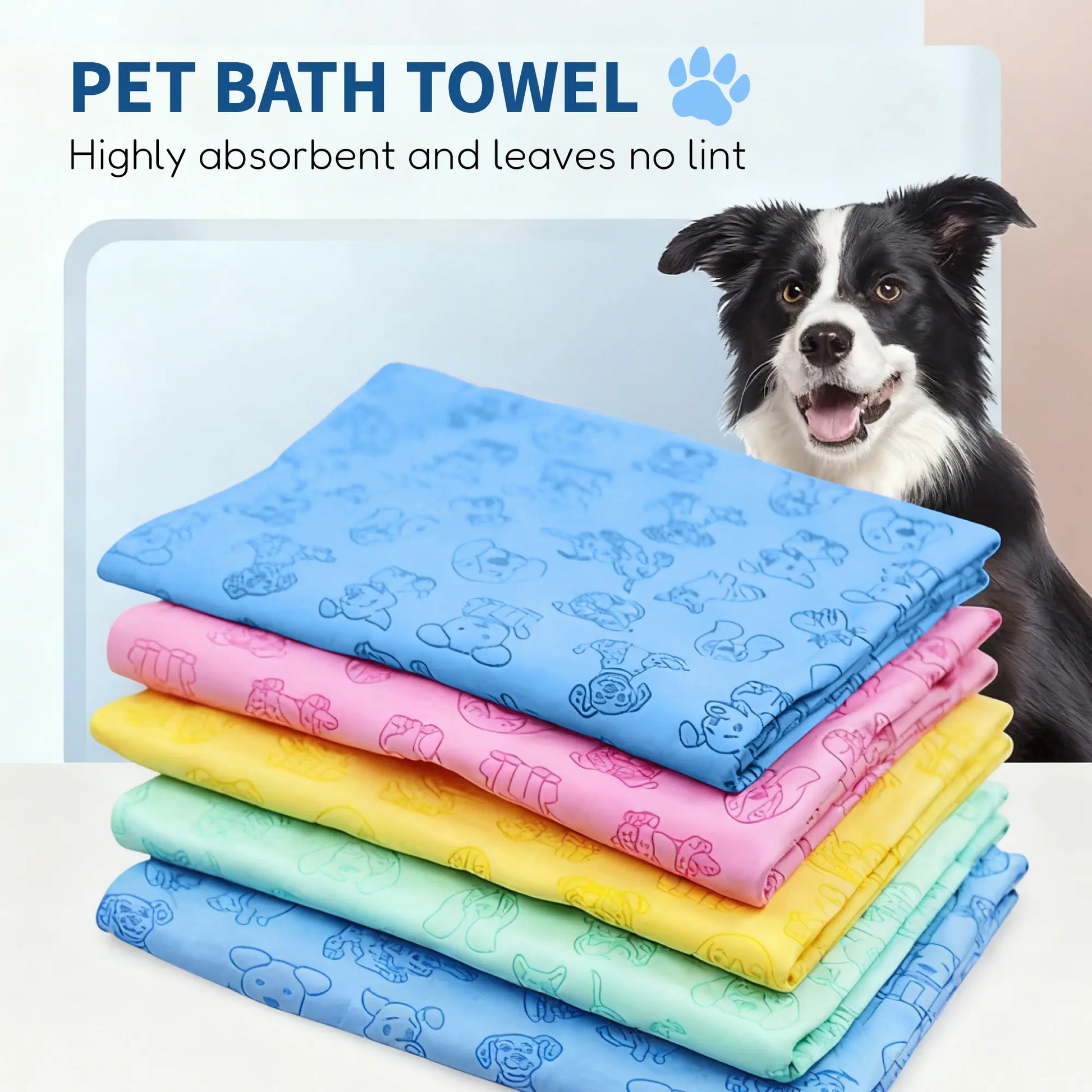 Premium Quick-Dry Pet Towel for Dogs and Cats - Ultra Soft, Highly Absorbent Bath Towel for Grooming and Post-Bath Care