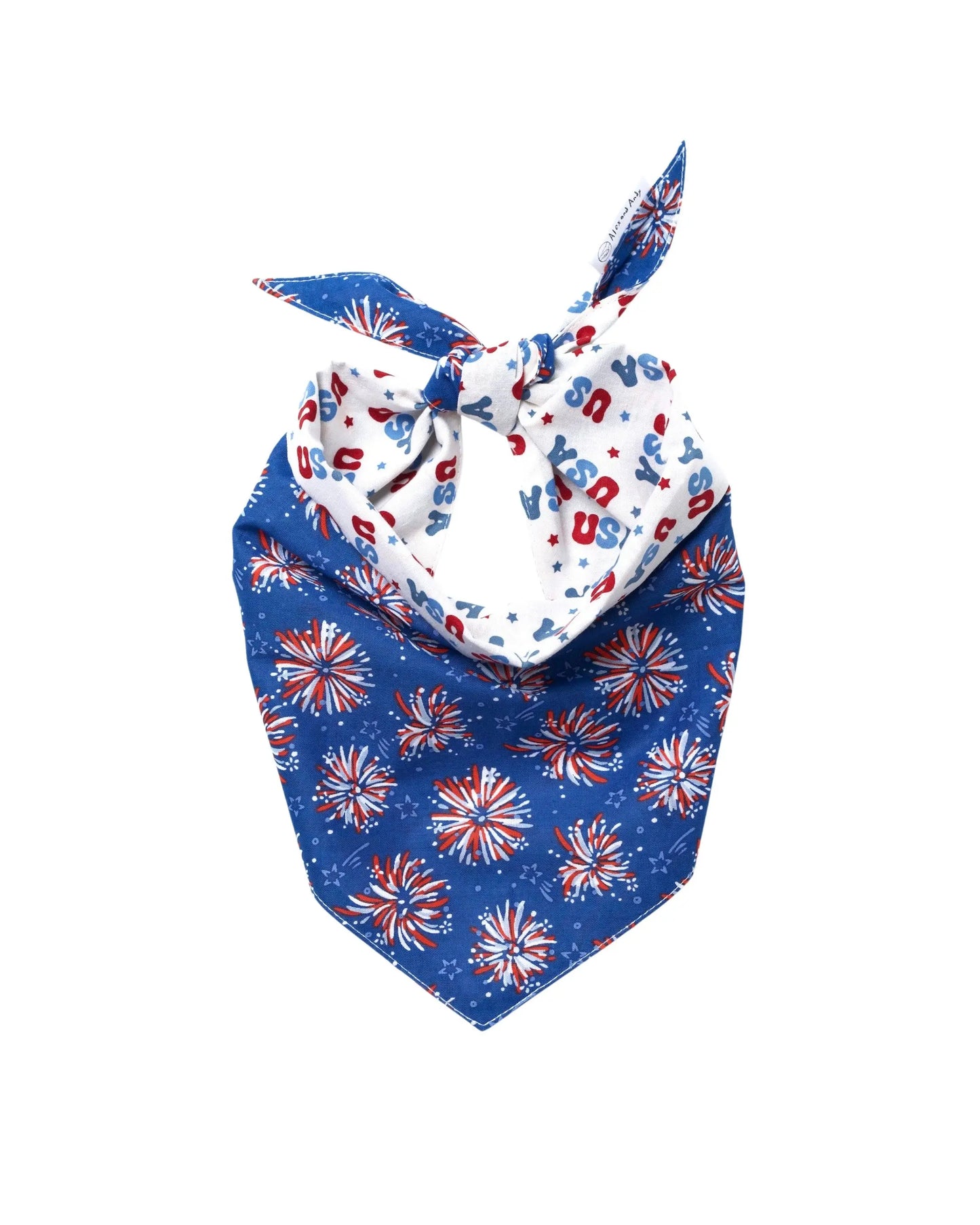 Fourth of July Pet Bandanas - 100% Cotton, Collar Slide-On and Tie Design, Machine Washable