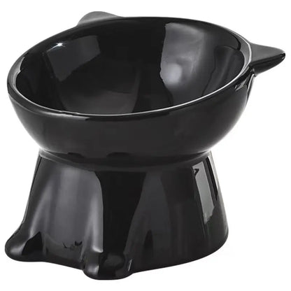 2-Piece Elevated Pet Feeding Bowl Set, Anti-Vomit Design for Neck and Spine Protection, Non-Slip Base, Durable Plastic, Ideal for Cats and Small Dogs
