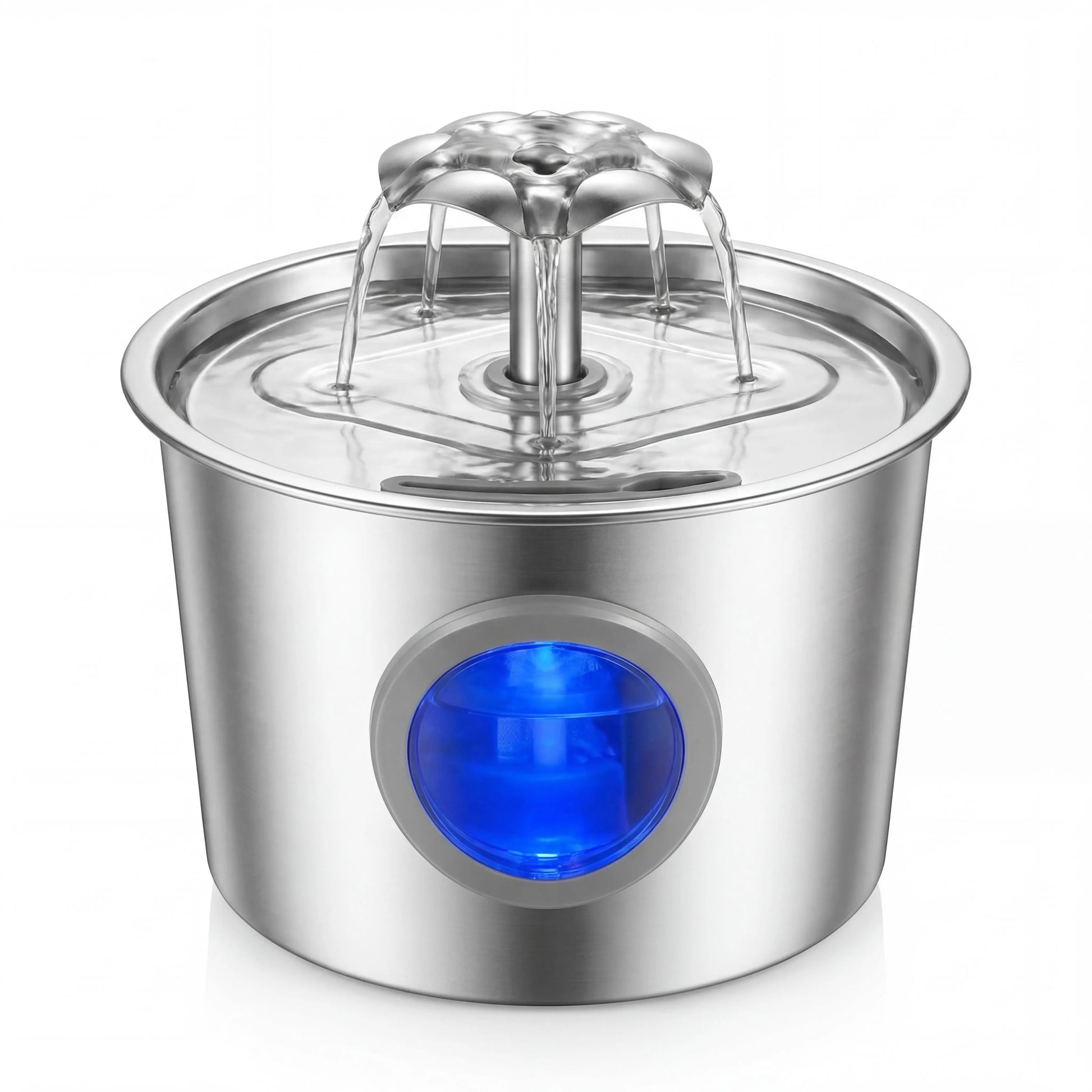Professional Silent Cat Water Dispenser 2.2L - Stainless Steel Water Outlet with Night Light, 6-Layer Filtration, Automatic Gravity Supply, Leak-Proof Design, and Easy Maintenance