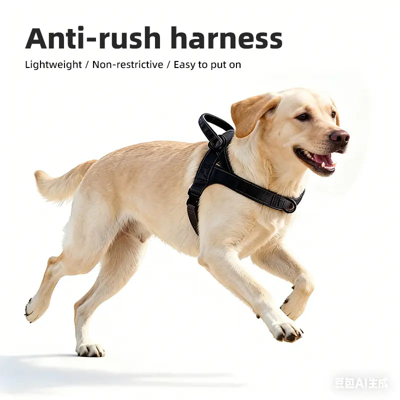Universal Reflective Strip Dog Harness - Tactical No-Pull Safety Design with Adjustable Multi-Size Fit and Durable High-Visibility Polyester Webbing for Enhanced Control