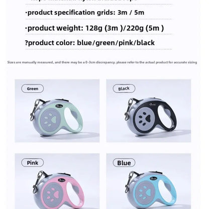 Automatic Retractable Dog Leash for Outdoor Walking - Medium Size, No CA Prop 65 Warning