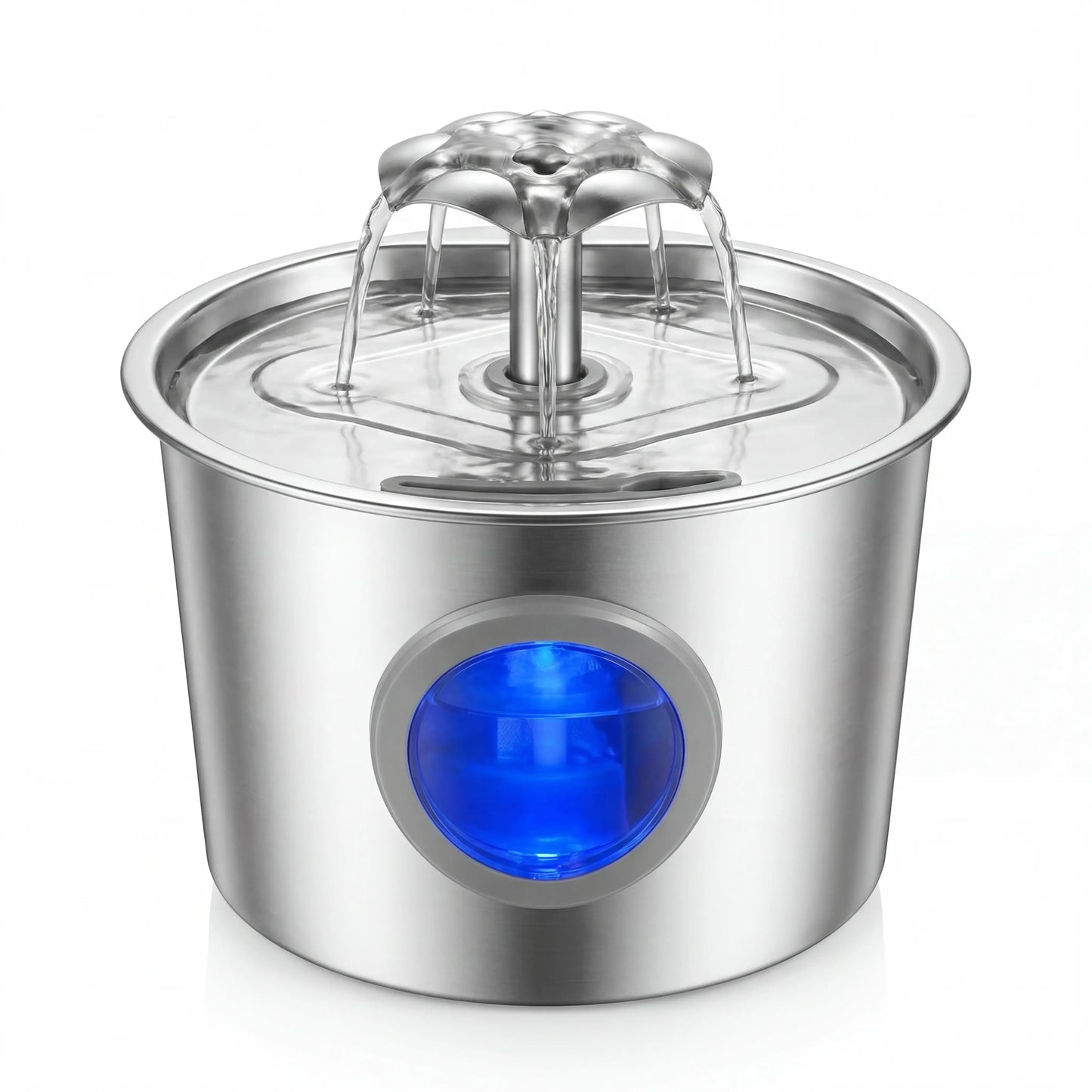 Professional Silent Cat Water Dispenser 2.2L - Stainless Steel Water Outlet with Night Light, 6-Layer Filtration, Automatic Gravity Supply, Leak-Proof Design, and Easy Maintenance