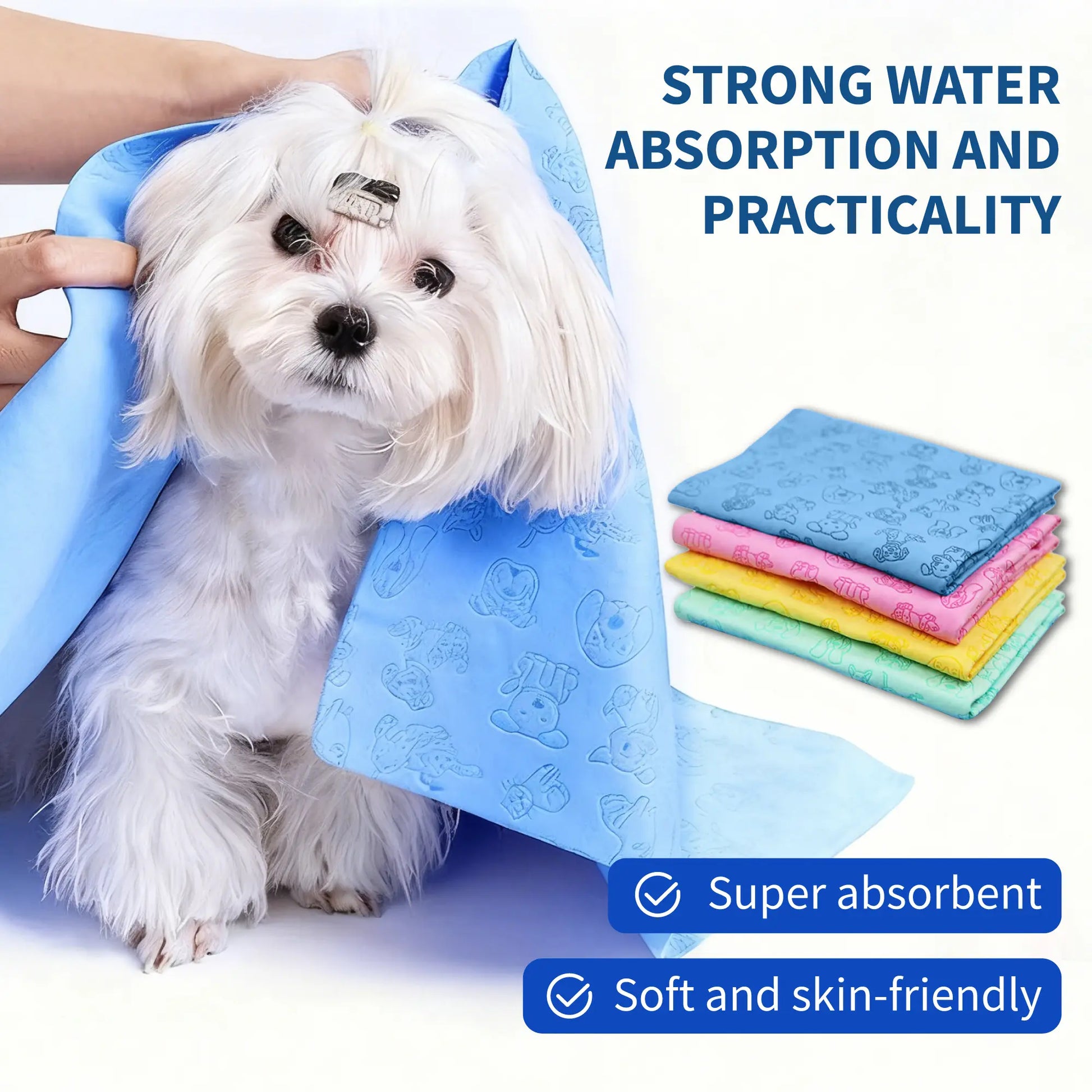 Premium Quick-Dry Pet Towel for Dogs and Cats - Ultra Soft, Highly Absorbent Bath Towel for Grooming and Post-Bath Care