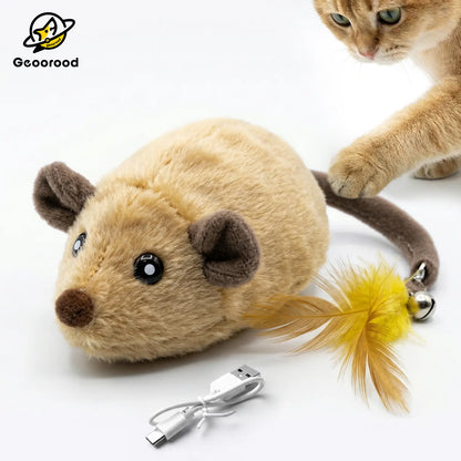Geoorood Automatic Electric Cat Toy with Randomized Motion – USB Rechargeable Interactive Mouse Toy for Indoor Cats, Promoting Activity and Engagement